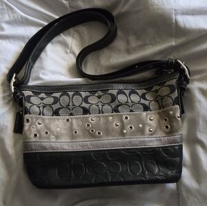 Coach Black and Gray Hobo Bag